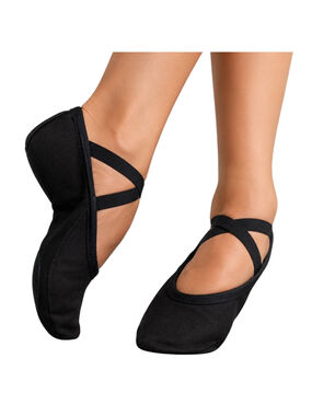 Bloch NWOT Black Canvas Ballet Dance Shoes Split Sole Slippers Size 7.5 B